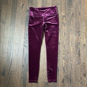 Athleta Girls Velvet Leggings in Deep Burgundy